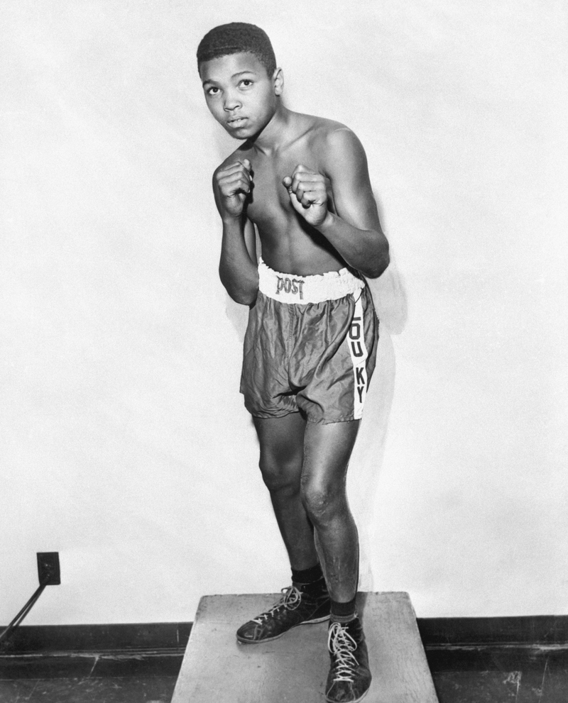 At 12 years old, Cassius Clay (later Muhammad Ali) shows his best pugilist stance.Getty Images